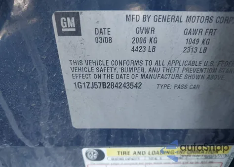 2008 Chevrolet Malibu Lt from USA, damaged, VIN 1G1ZJ57B284243542